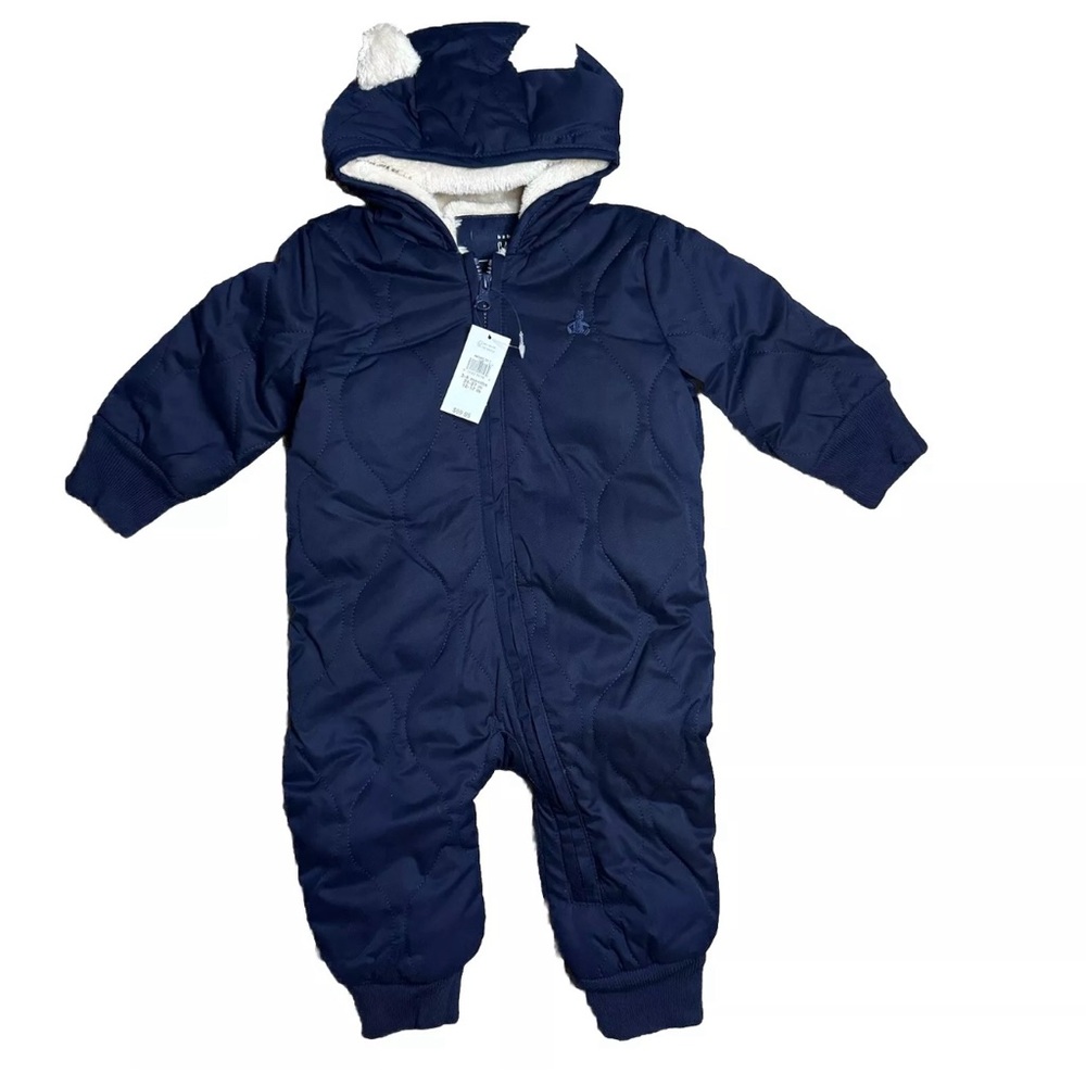 Gap Cozy Quilted Sherpa Baby Bear Bunting | Size 3-6 Months